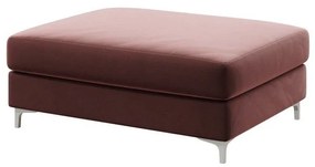 Taburet din catifea devichy Rothe, roz închis