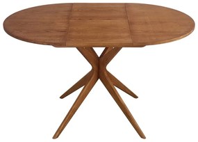 Masă de dining rotundă extensibilă cu aspect de lemn de stejar cu blat suplimentar ø 90 cm Jubi – Ragaba