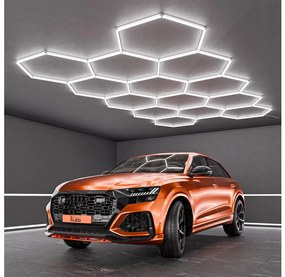 Plafonieră LED 456W, 85-265V, 6500K, 522x298 cm, CRI 90, IP54, alb