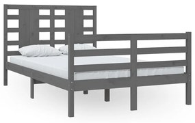 3104280 vidaXL Cadru de pat, gri, 120x200 cm, lemn masiv de pin