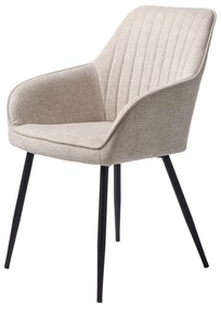 Scaun de sufragerie bej cu cotiere tapițat Nolan – Unique Furniture