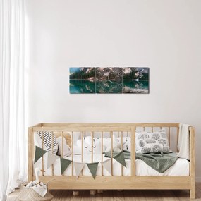 Tablou cu lac montan (cu ceas) (90x30 cm)