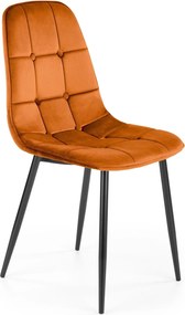 Scaun K417, caramiziu, stofa catifelata/metal, 44x56x87 cm