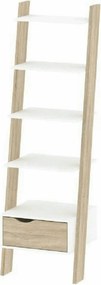 Etajera OSLO 75385, alb/stejar sonoma, PAL melaminat, 55x27-48x171 cm