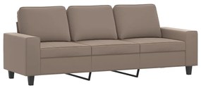 348987 vidaXL Canapea cu 3 locuri, gri taupe, 180 cm, țesătură microfibră