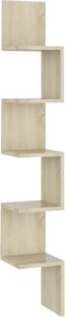vidaXL Raft de perete pentru colț, stejar sonoma, 20x20x127,5 cm, PAL