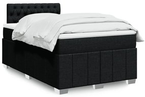 vidaXL Pat box spring cu saltea, negru, 120x190 cm, catifea