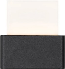 Aplică de perete pentru exterior neagră cu LED inclusă cu numere de casă IP54 - Kandi