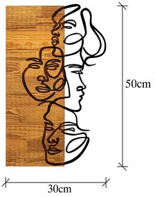 Accesoriu decorativ de perete din lemn Faces