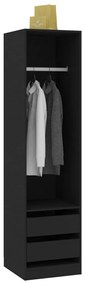 Sifonier cu sertare, negru, 50 x 50 x 200 cm, PAL Negru, 1