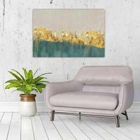 Tablou - Textura cu decor auriu (90x60 cm)