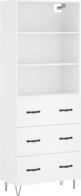 vidaXL Dulap înalt, alb, 69,5x34x180 cm, lemn compozit