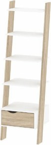 Etajera OSLO 75385, alb/stejar sonoma, PAL melaminat, 55x27-48x171 cm
