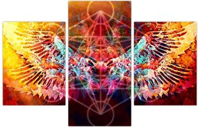 Tablou - Merkaba cu aripi, abstracție (90x60 cm)