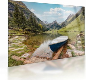 Tablou pe sticlă - Seealpsee, lac din Elveția (70x50 cm)