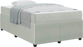 vidaXL Cadru de pat cu saltea Gri deschis 120 x 200 cm țesătură