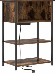 vidaXL Dulap de noapte Stejar fumuriu 55 x 31 x 76 cm Lemn compozit