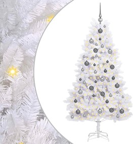 vidaXL Brad de Crăciun artificial Alb 90 x 90 x 180 cm PVC și Metal