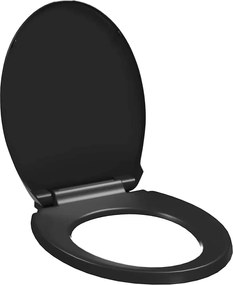 vidaXL Capac WC cu închidere silențioasă, eliberare rapidă, negru