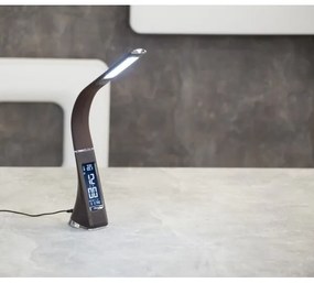 Lampă LED de masă dimabilă cu afișaj PELLE LED/7W/230V maro Brilagi