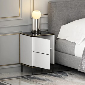 Măsuță de noptieră Imaj White Marble