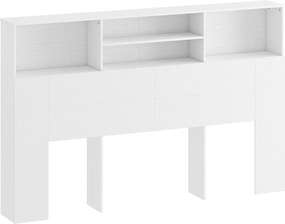 HOMCOM Tăblie de Pat Autoportantă 160 cm cu Compartimente, Tăblie pentru Pat Dublu cu 4 Spații Deschise, 160 x 20,2 x 108,2 cm, Alb | Aosom Romania