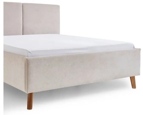 Pat matrimonial bej tapițat cu somieră 140x200 cm Piano – Meise Möbel