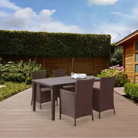 Set de mobilier de grădină Futura 4+1 maro