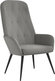 vidaXL Scaun de relaxare, gri deschis, catifea