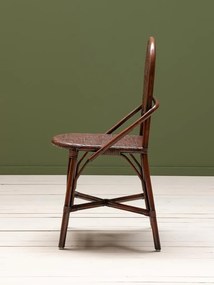 Scaun de dining portocaliu inchis din rattan, "Pigmento"