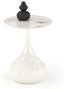 Masa de cafea Verde marmura alba/alb ø40/h52 cm