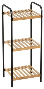 Etajeră neagră/în culoare naturală din bambus 30x75 cm – Casa Selección