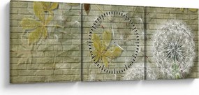 Tablou - Păpădii suflate de vânt (cu ceas) (90x30 cm)