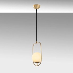 Lustră aurie cu abajur din sticlă Skew – Opviq lights