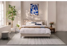 Pat dublu tapițat bej cu saltea și grilă 160x200 cm Noira Slim - Bonami Selection