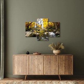 Tablou - Cascade în peisaj de toamnă, galben (90x60 cm)