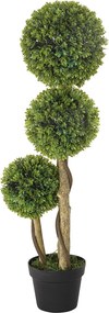 HOMCOM Plante Artificiale Decorative Buxus, Planță Sferică în Ghiveci, Plante Artificiale pentru Decor de Interior și Exterior, 90cm | Aosom Romania