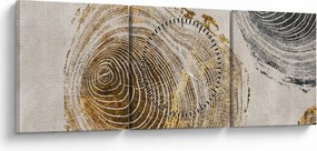 Tablou - Abstract triburi (cu ceas) (90x30 cm)