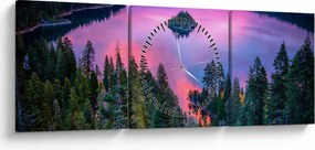 Tablou - Lacul Tahoe, Sierra Nevada, California, SUA (cu ceas) (90x30 cm)