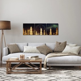 Tablou - Noapte de aur (cu ceas) (90x30 cm)