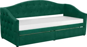 Pat cu spaţiu de depozitare, 90x200, ţesătură Velvet catifea, ZASKA