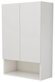 Corp Baie Zed, Suspendat, 2 Usi, Alb lucios/Alb, MDF, L 48 x l 22 x H 72 cm