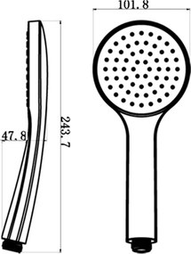 Cap de duș argintiu lucios din plastic ø 10 cm – Sapho
