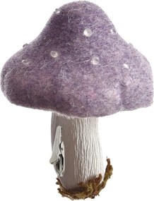 Decoratiune de toamna cu clips MUSHROOM 13,5 cm, mov