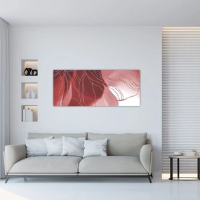 Tablou - Floare abstractă roșie N⁰1 (120x50 cm)