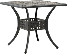 vidaXL Masă de grădină, bronz, 80x80x75 cm, aluminiu turnat