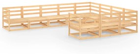 3075994 vidaXL Set mobilier de grădină, 10 piese, lemn masiv de pin