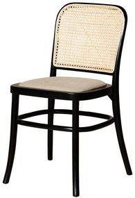 Scaun dining, din bumbac si rattan, Cleopatra