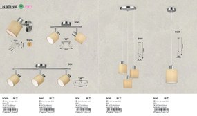 Lustra cu 3 pendule design modern NATINA bej 5012 RX