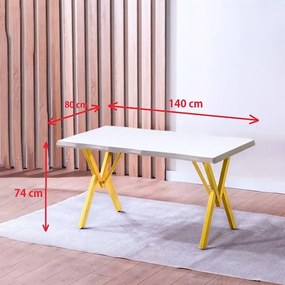 Masă de bucatarie Barton Alba din MDF